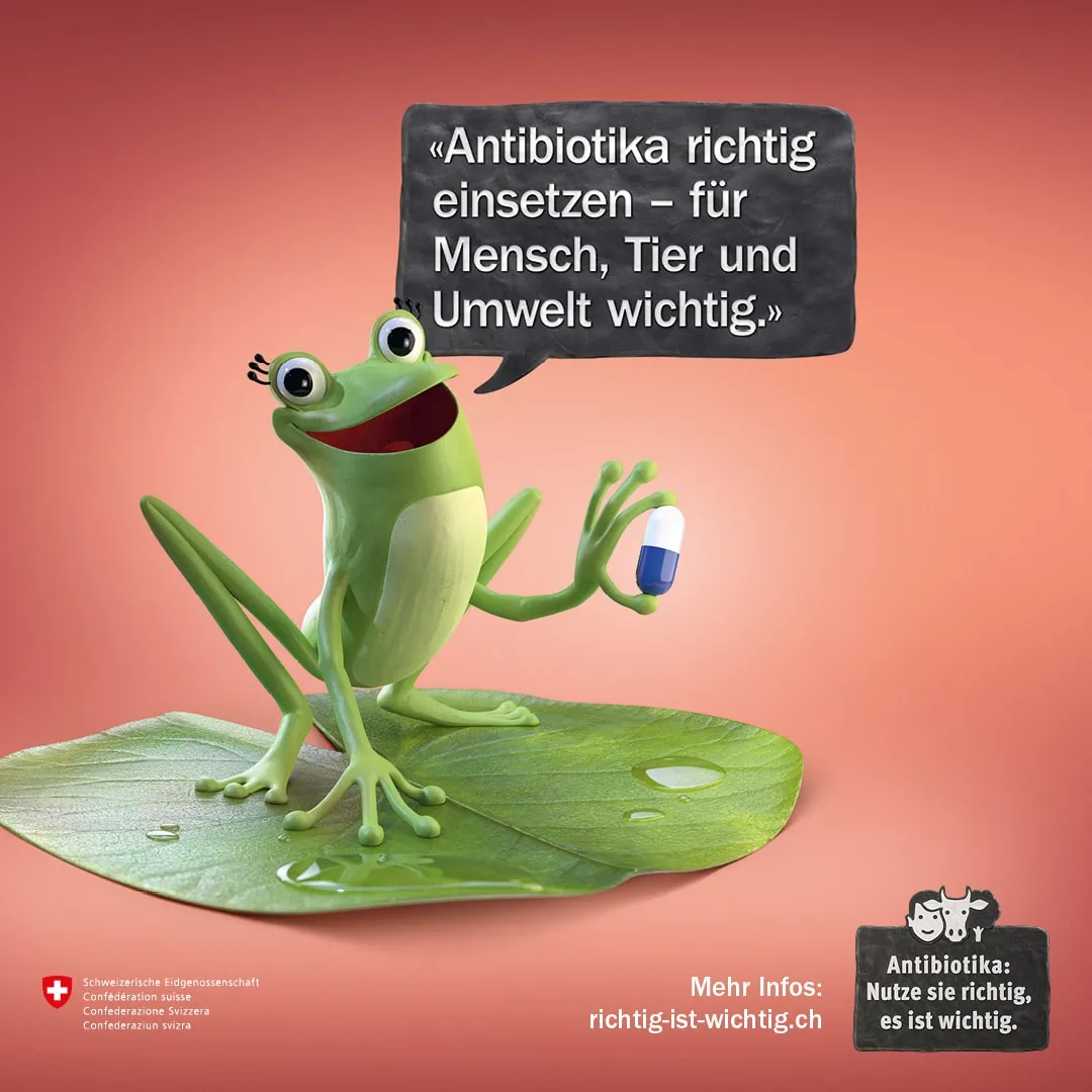 Kampagne BAG Antibiotika Plakat Motiv Frosch